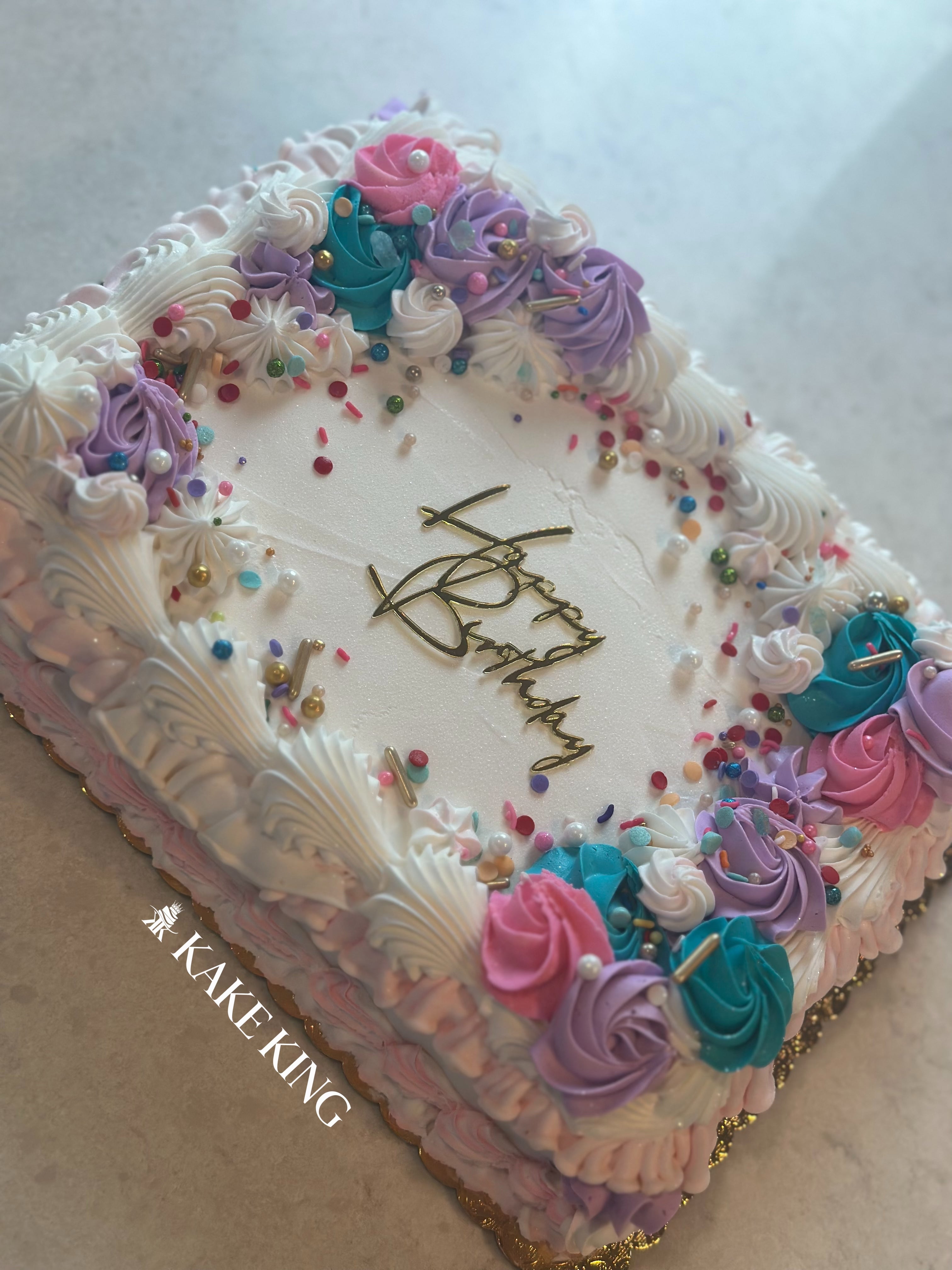 Buttercream Floral Sheet Cake - Decorated Cake by Nancys - CakesDecor